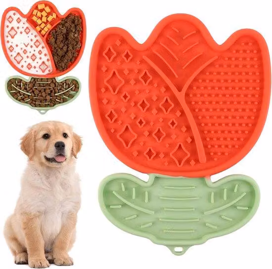 Tappetino per cuccioli e gatti, lettino antistress per animali, in silicone, tappetino rosso per cani