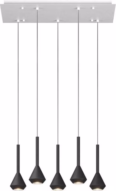 Lampadario Moderno Aygo Metallo Bianco E Nero 5 Luci Gu10