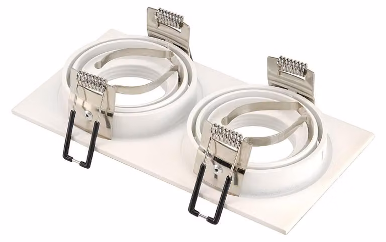SLV NEW TRIA II GU10 downlight, rettangolare, bianco opaco, max. 2x50W, incl. molle a clip