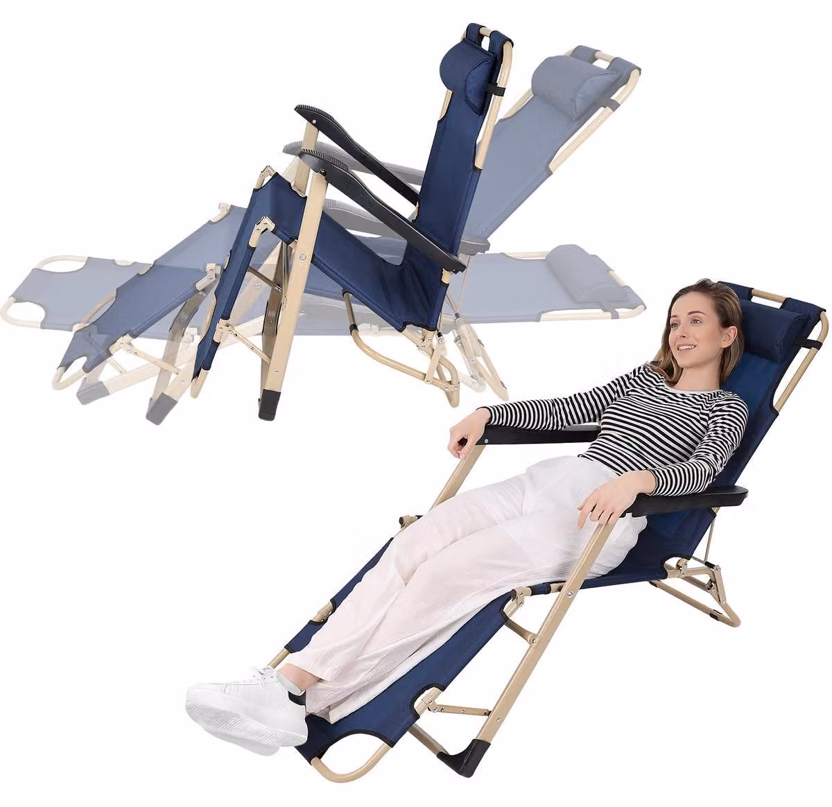 Seggio Viaggia Multiposizione Garda, Con Schienale Regolabile, Colore: Grigio Scuro - Beige