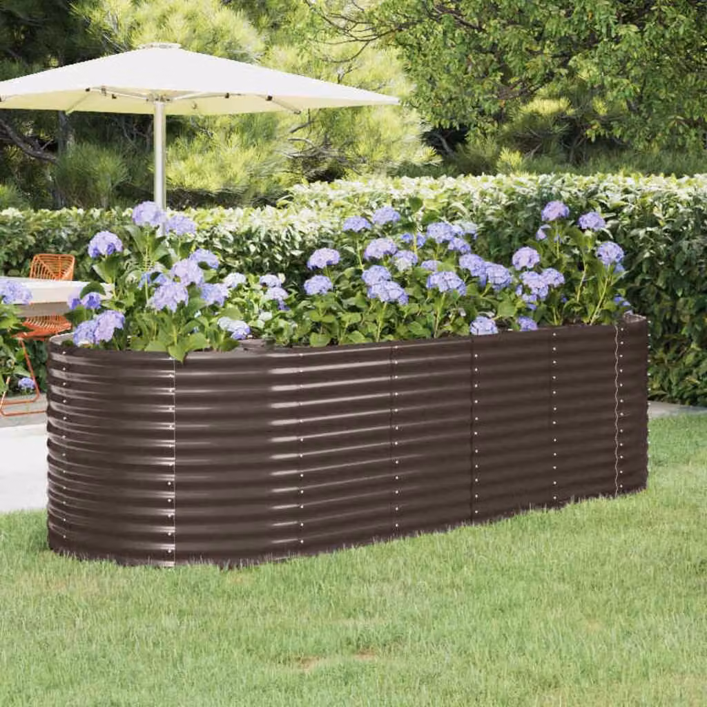 Letto rialzato da giardino vidaXL in acciaio zincato marrone L: 249 cm, P: 100 cm, H: 68 cm