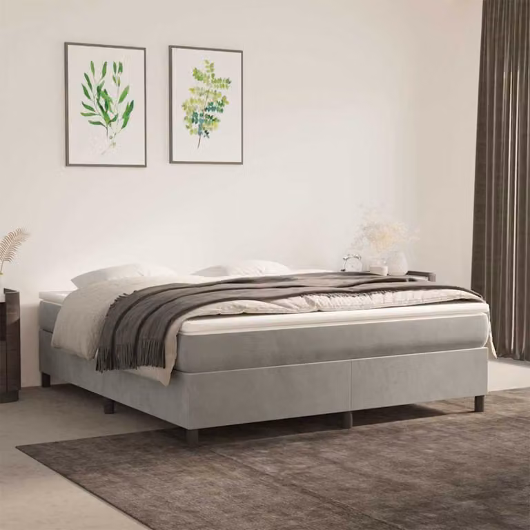 Coprimaterasso traspirante vidaXL in poliestere, disponibile in bianco o grigio, L/P/H: 180 x 200 x 5 cm