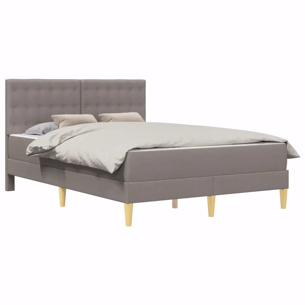 Letto con materasso vidaXL in tessuto beige e grigio L/P/H: 140 x 190 cm – 2
