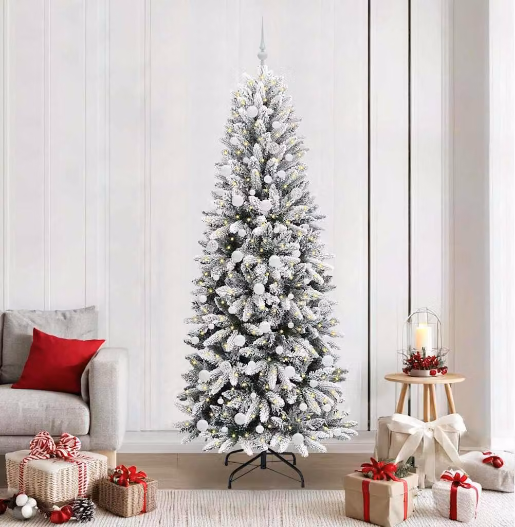 Maison Exclusive - Albero di Natale artificiale, colore bianco, altezza 210 cm