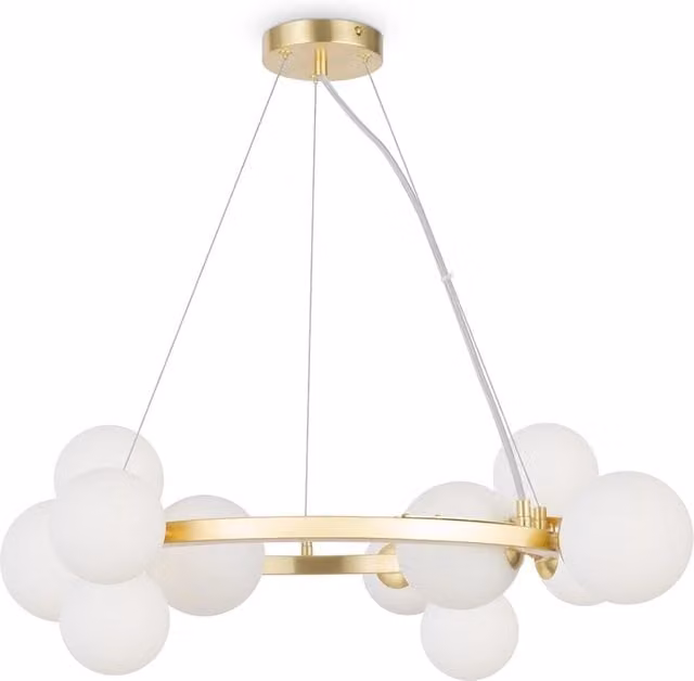 Lampadario Maytoni Dallas 11 luci ottone sfere bianche
