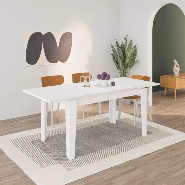 Tavolo allungabile rettangolare Tolmen 140x80 colore bianco
