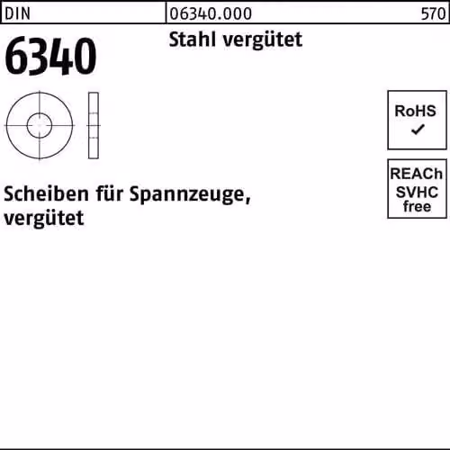 Reyher 6340 Rondelle 13.0 x35x5.0 acciaio liscio (50 pezzi)