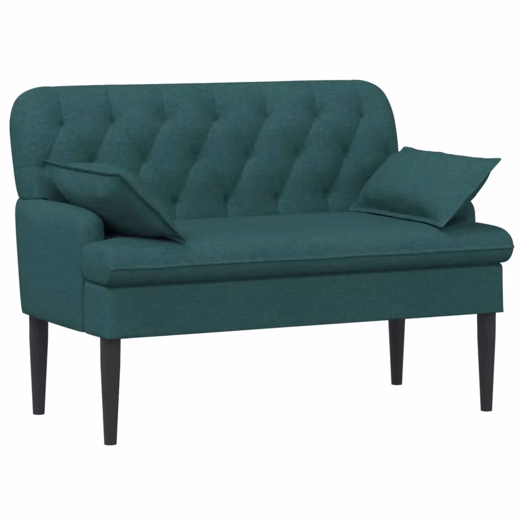 Loveseat vidaXL in velluto verde con bottoni imbottiti e cuscini inclusi L: 111 cm, P: 68 cm, H: 80 cm – 2
