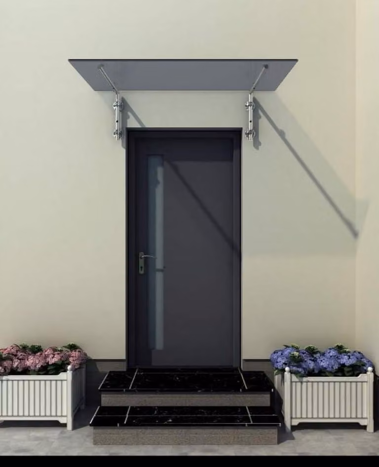 Glaswerk Westfalen - (L) 120x90 cm baldacchino in vetro grigio incl. supporto