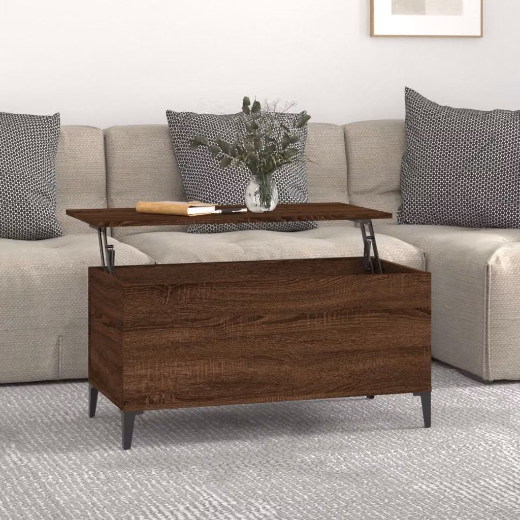 vidaXL Tavolino in rovere marrone 90x44,5x45 cm in legno - Tavolino - Tavolini - Tavolino - Tavolino - Divano