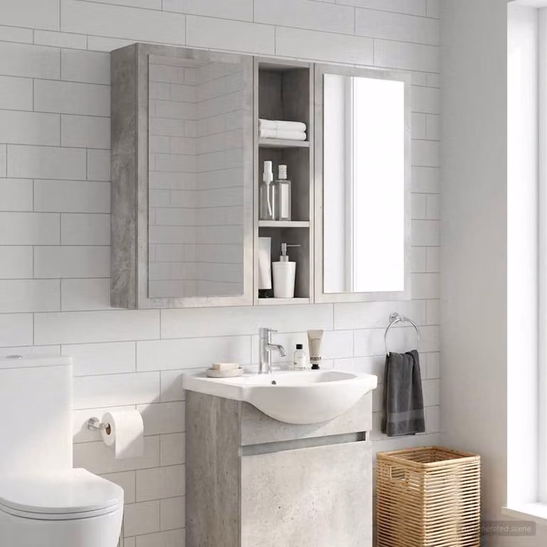 Armadio da bagno a muro vidaXL Grigio, L/P/H: 20 x 14 x 70 cm