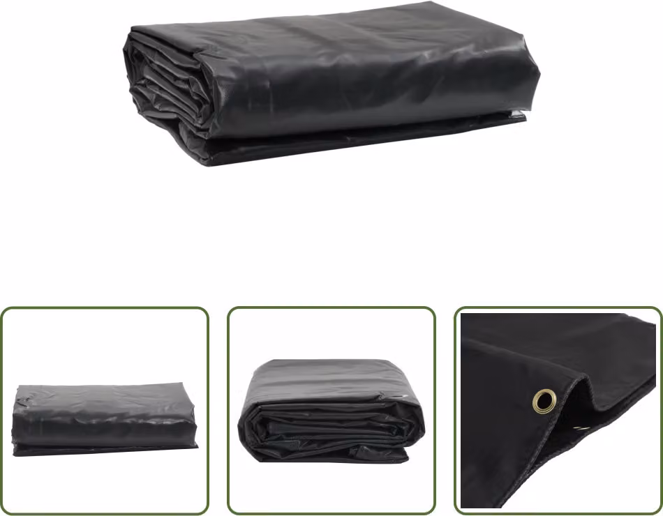 The Living Store Abdeckplane Anthrazit 3x4 m 650 g/m²