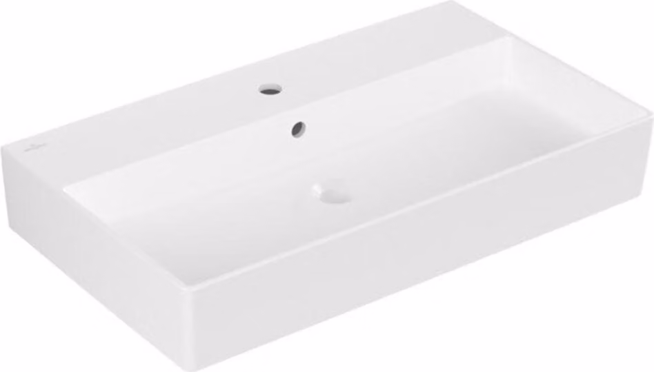 Villeroy & Boch Memento 2.0 lavabo mural, 1 trou pour robinet, avec trop-plein, non poncé, 800x470mm, 4A2280RW, 4A2280RW