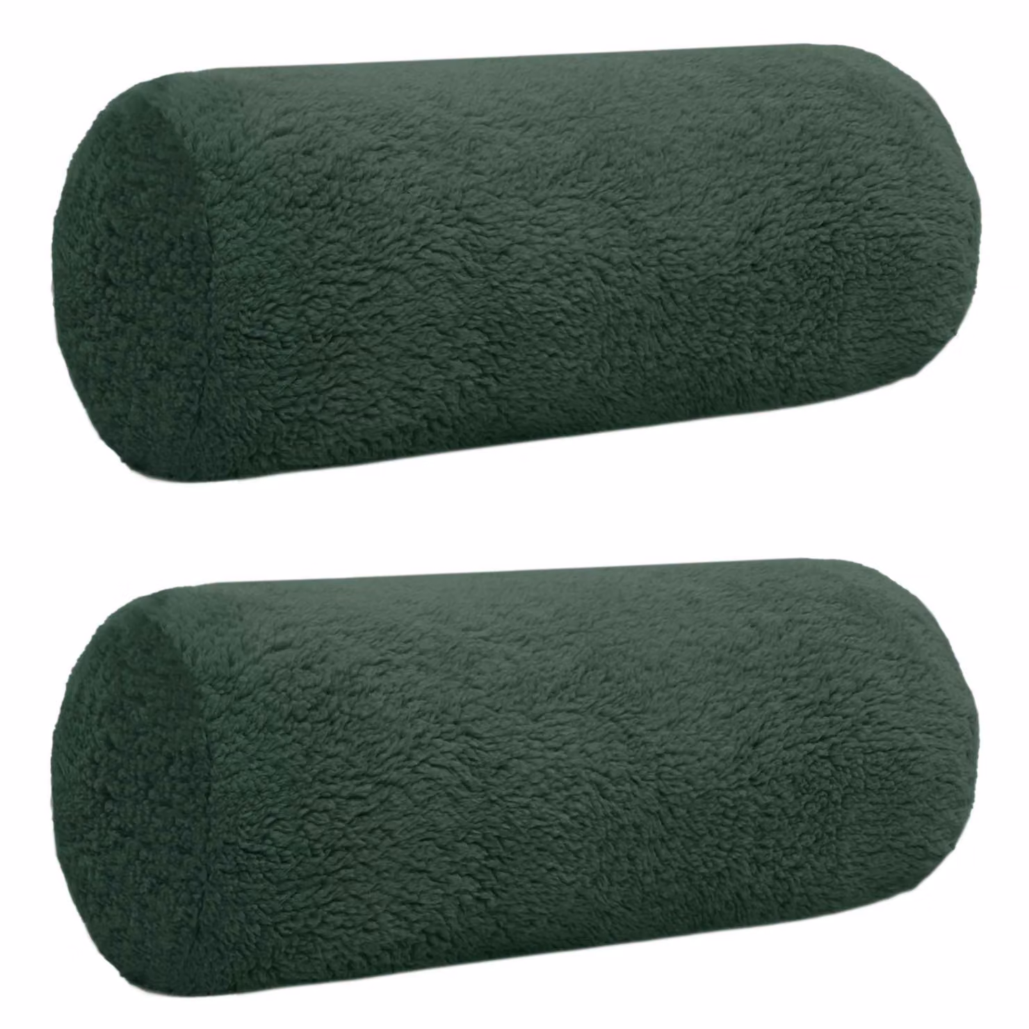 Set di 2 federe vidaXL HEERLEN in tessuto bouclé verde scuro, forma ovale, L 40 cm x P 15 cm