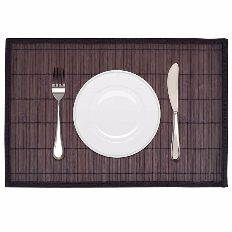 Set di 6 tovagliette in bambù vidaXL marrone scuro, L 45 cm x P 30 cm