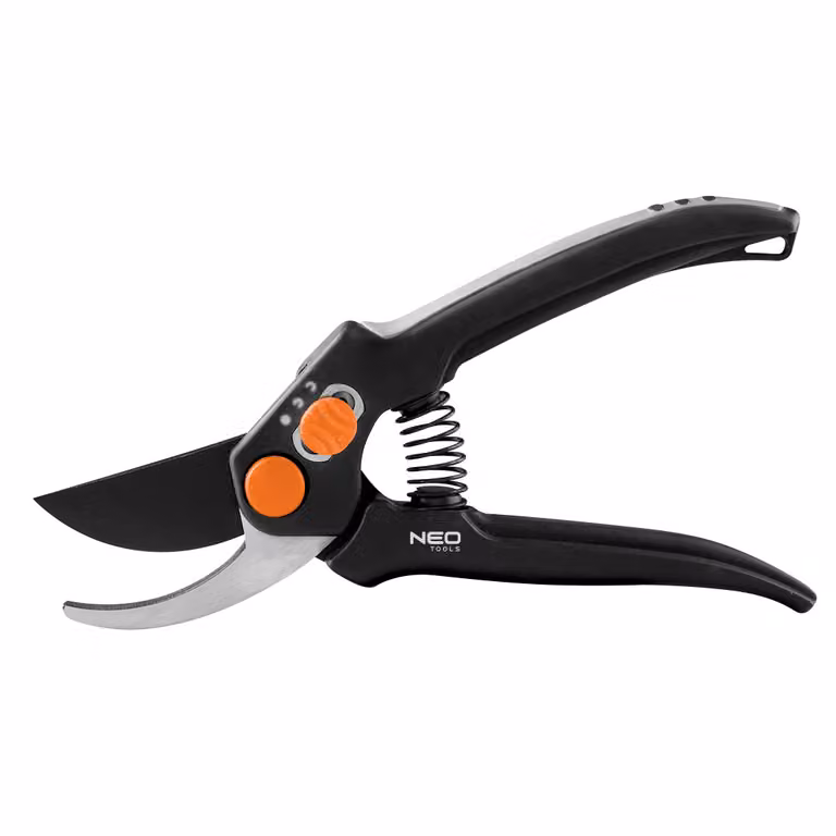 NEO TOOLS cesoie bypass, 185 mm, portata fino a 15 mm, distanza regolabile, lame con rivestimento antiaderente, impugnatura ergonomica con componenti morbidi, per legno fresco