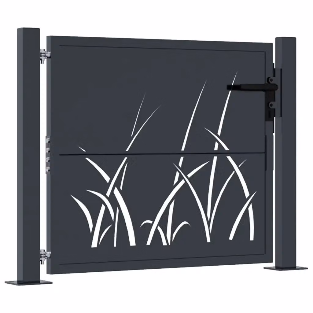 Cancello singolo da giardino vidaXL in acciaio zincato colore antracite L: 100 cm, H: 110 cm, P: 10 cm – 2