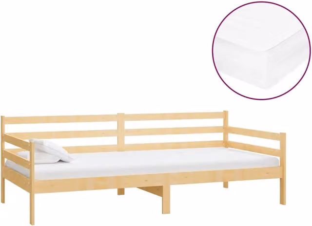 Divano letto | Sof¨¤ letto | Letto singolo con Materasso 90x200 cm Legno Massello di Pino