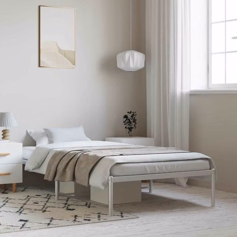 vidaXL Giroletto in Metallo Bianco L/P/H: 100 x 200 cm