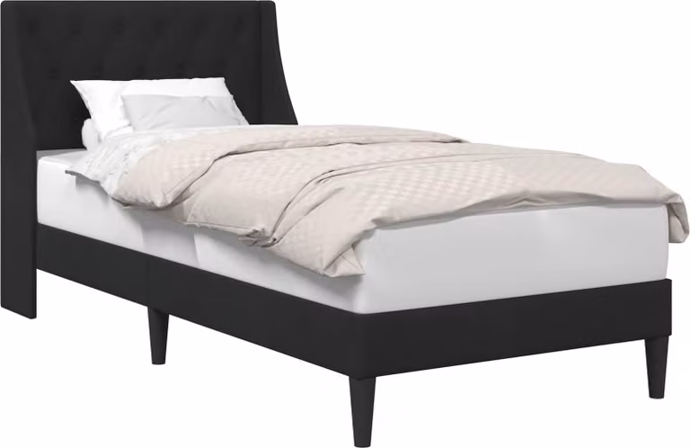 Struttura del letto con testiera Nero 80 x 200 cm Velluto