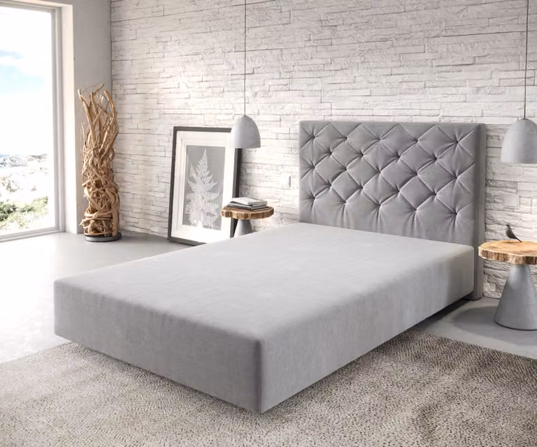 DELIFE Base per letto boxspring Dream-Great in microfibra grigia 120x200 cm