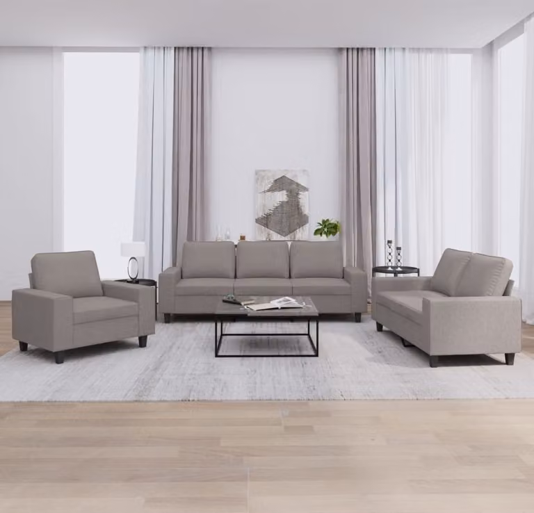 Maison Exclusive - Set di divani a 3 posti in tessuto color taupe