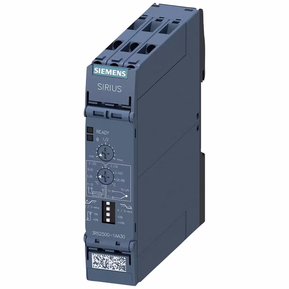 Relè di temperatura Siemens, PT100, termocoppia J, K, 24 V CA/CC, 1 W, collegamento a vite 3RS25001AA30