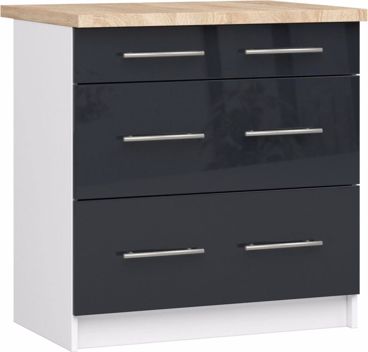 Akord Mobile Cucina Oliwia Con Piano Bianco/Grafite 80X46X85 Cm