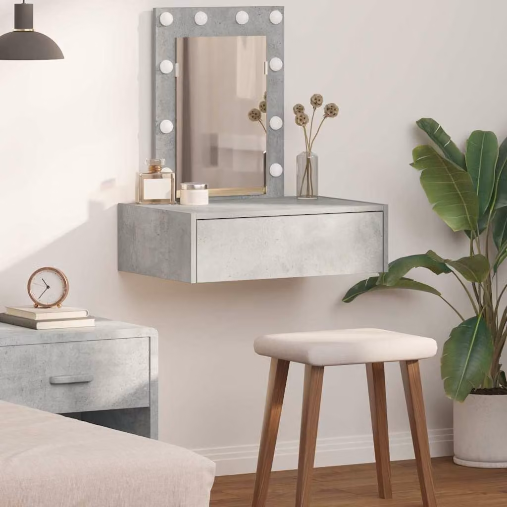 vidaXL Tavolo da Trucco Moderno Grigio in MDF L/P/H: 60 x 40 x 70 cm