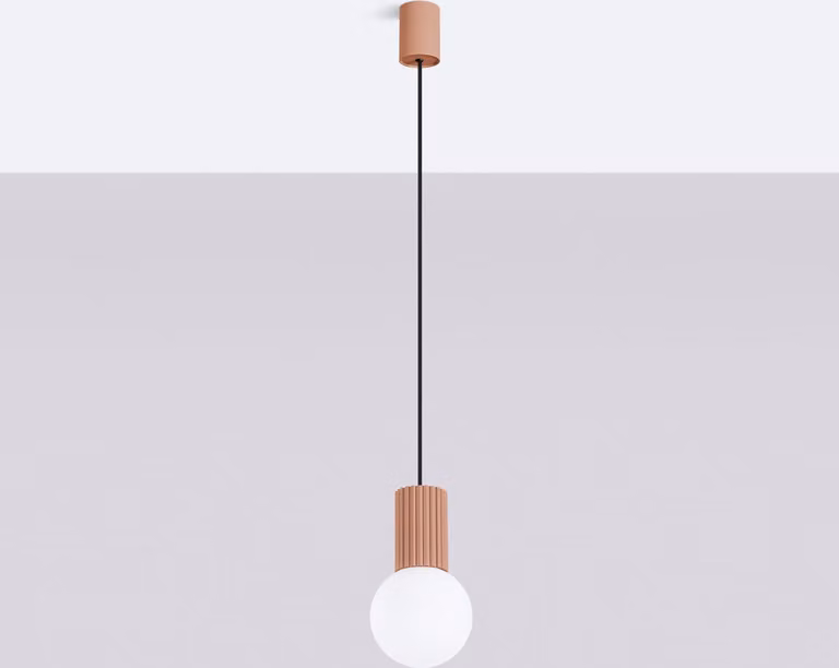 Lampada a sospensione HALO 1 moka 1xG9 8W alluminio/vetro 120x12x12cm Sollux Lighting