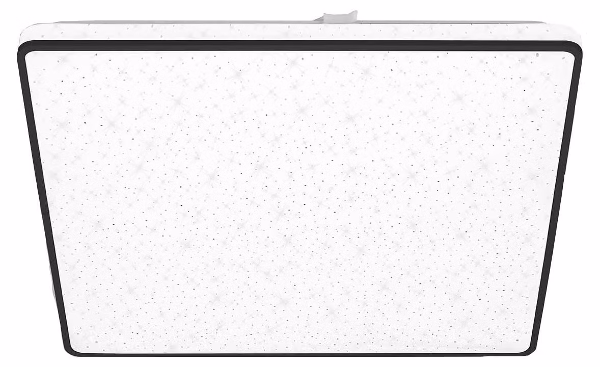 BRILONER - Plafoniera LED con cielo stellato, plafoniera LED decorazione a stelle, effetto retroilluminato, piatto, luce bianca neutra, 370x370x45 mm, nero