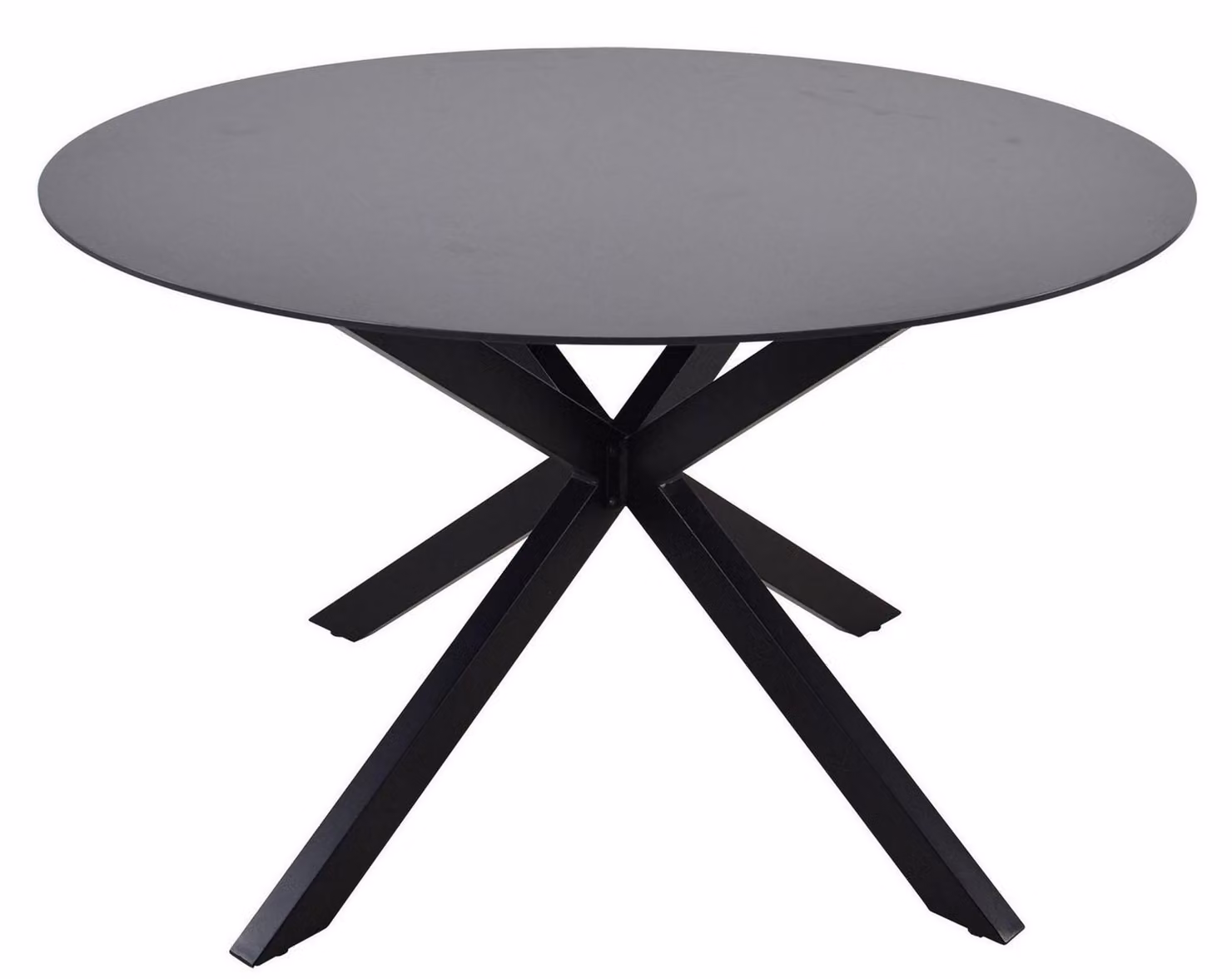 Tavolo Crest in vetro temperato e alluminio nero 120 x 120 x 75 cm