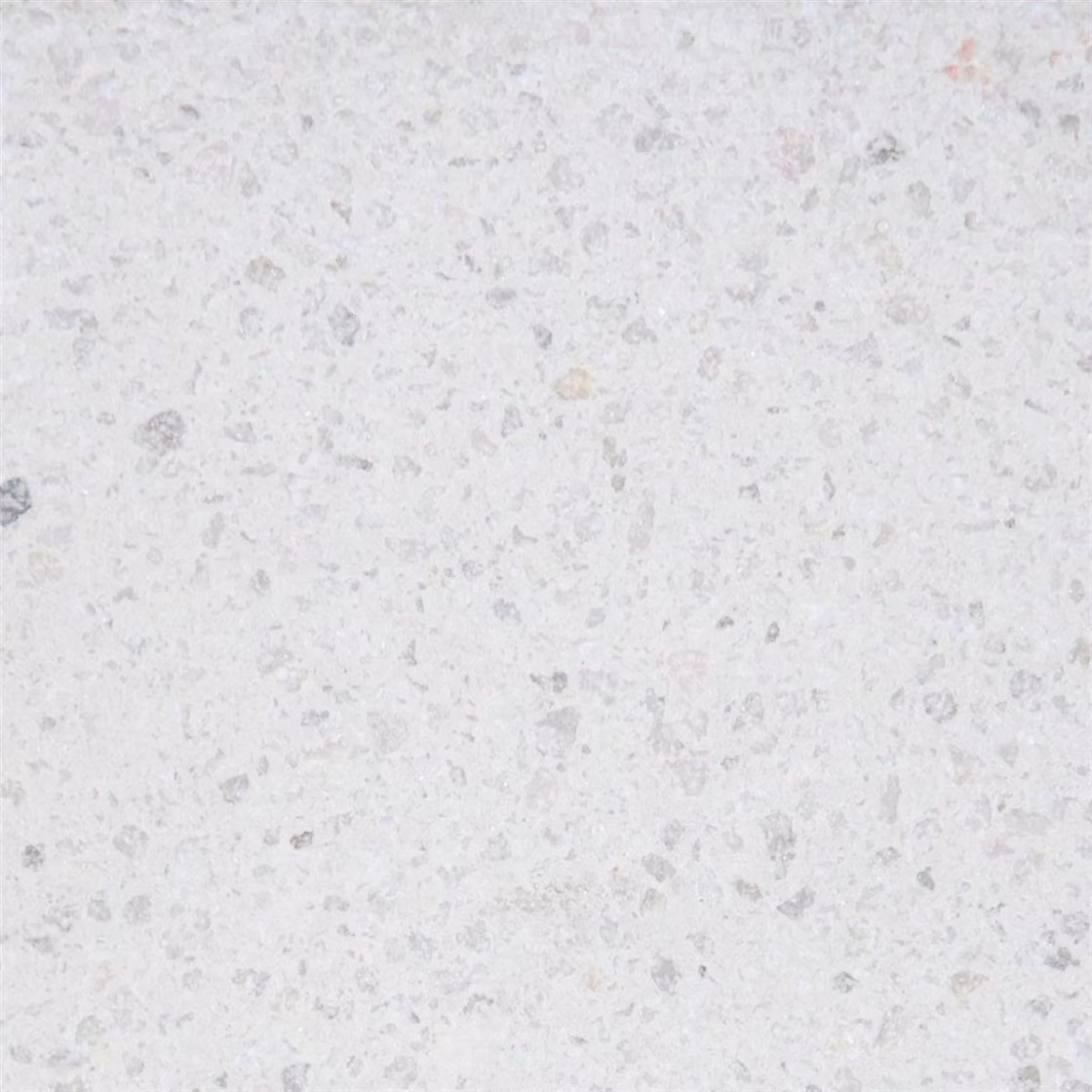 Bordo piscina in pietra per piscina ovale 623 x 360 cm senza bordo a spruzzo | sabbiato bianco