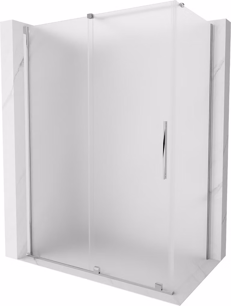 Mexen Velar cabina doccia scorrevole 140 x 75 cm, brina, cromo - 871-140-075-31-01