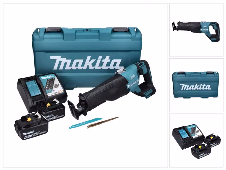 Sega a batteria Makita DJR 187 RGK 18 V Brushless + 2x batteria 6,0 Ah + caricabatterie + valigetta