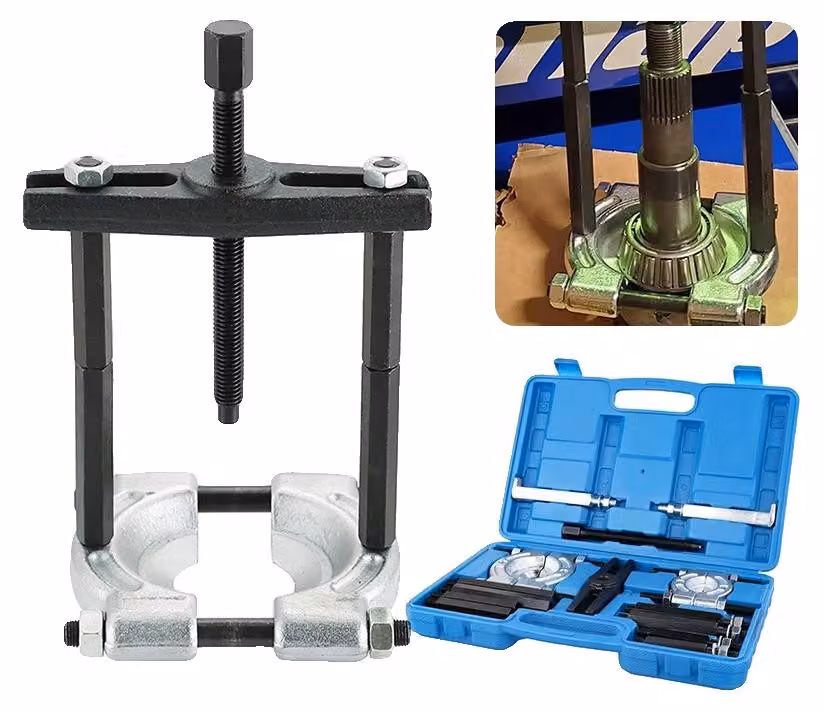 Set di estrattori per cuscinetti, con ganasce da 2 e 3 pollici, capacità di carico di 5 tonnellate, realizzato in acciaio ad alto tenore di carbonio, include viti di prolunga, compatibile con la maggior parte dei veicoli