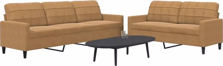 Maison Exclusive - Set divano a 2 posti con cuscini in velluto marrone