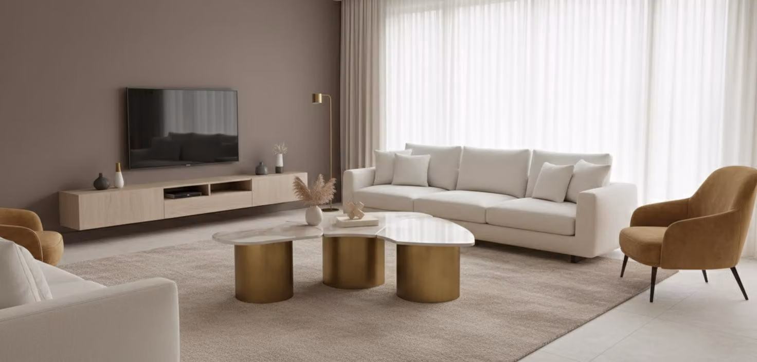 Tavolino da caffè elegante, per soggiorno, stile moderno, bianco, nuovo, in marmo