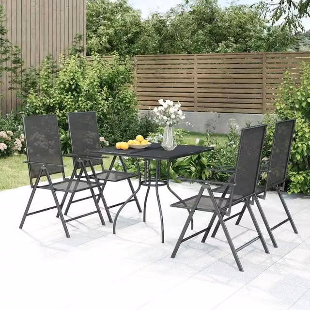 Set da Pranzo da Giardino 5 pz in Acciaio Antracite 3187976