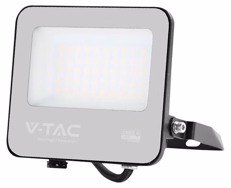 Faretto da esterno a LED, modello VT-44033, colore nero, tipo proiettore, lunghezza 16,4 cm