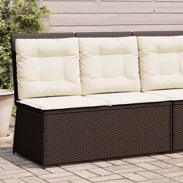 Panca Reclinabile da Giardino Outsunny in Polyrattan Marrone con Cuscini