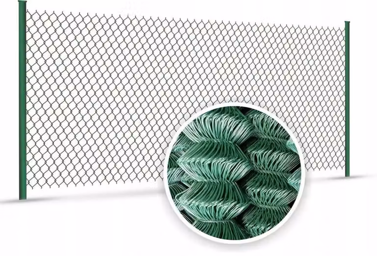 Rete metallica verde 150 cm x 10 m, rivestita in PVC, zincata, 60x60 mm, 1,7/2,7 mm
