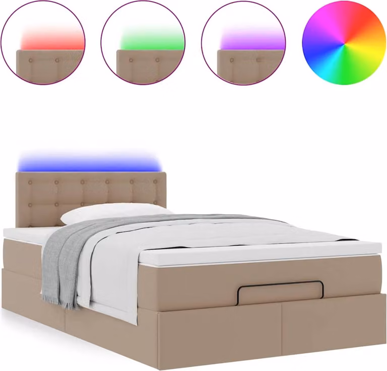 Struttura Letto Pouf con Materasso 120x200 cm Pelle finta