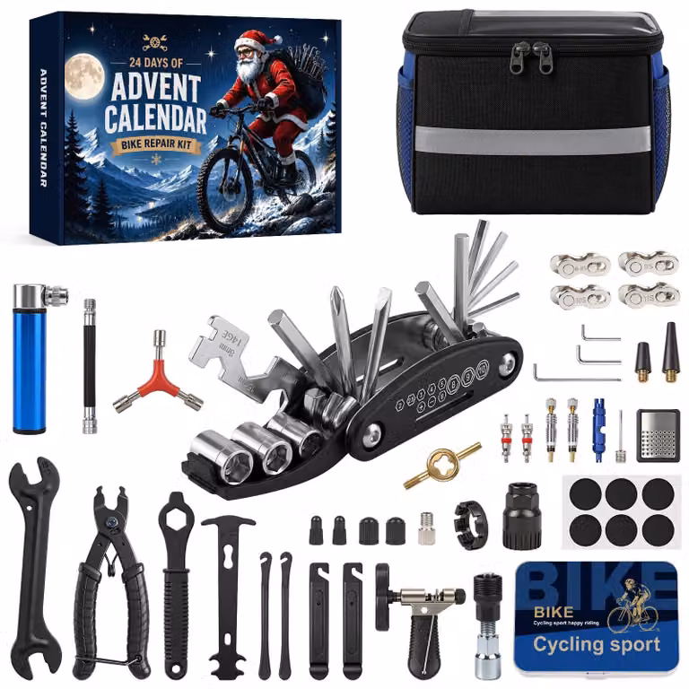 Calendario dell'Avvento per ciclisti 2026 – Kit di riparazione da 24 pezzi per uomini
