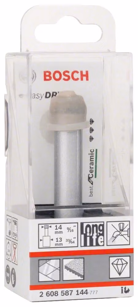 Trapano diamantato a secco Bosch Easy Dry Best per Vetroceramica, 14 x 33 mm