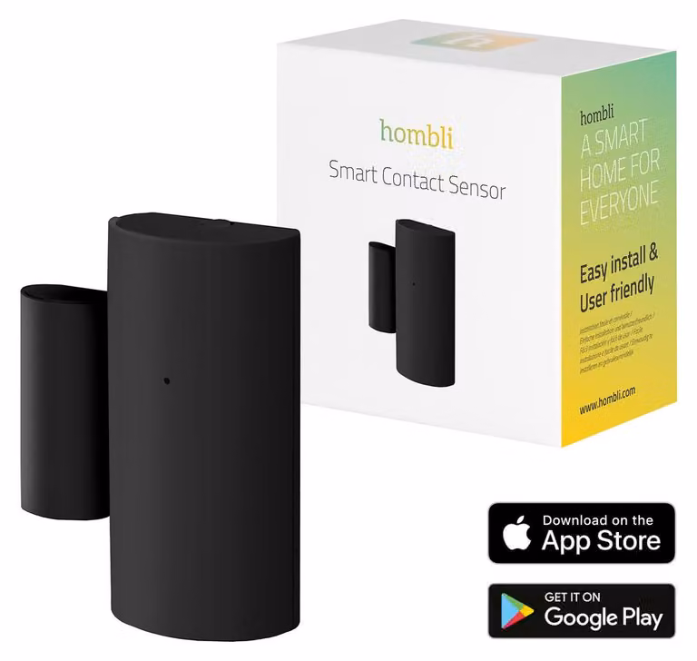 Sensore di contatto Bluetooth intelligente Hombli - Sensore di movimento - Sensore di porta e finestra senza fili - Nero