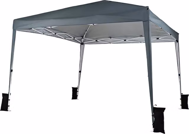 Gazebo da giardino pieghevole e portatile con altezza regolabile e telo impermeabile Grigio L/P: 300 x 300 cm