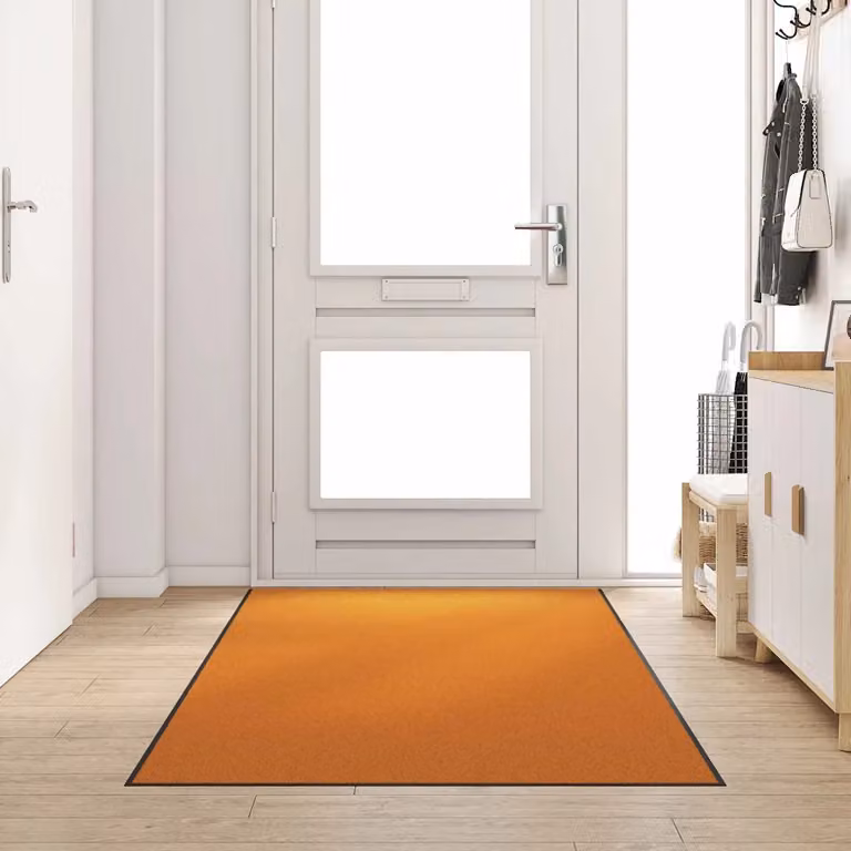 Tappetino moderno vidaXL rettangolare arancione e nero in poliammide e PVC, L: 300 cm, P: 120 cm, H: 1 cm