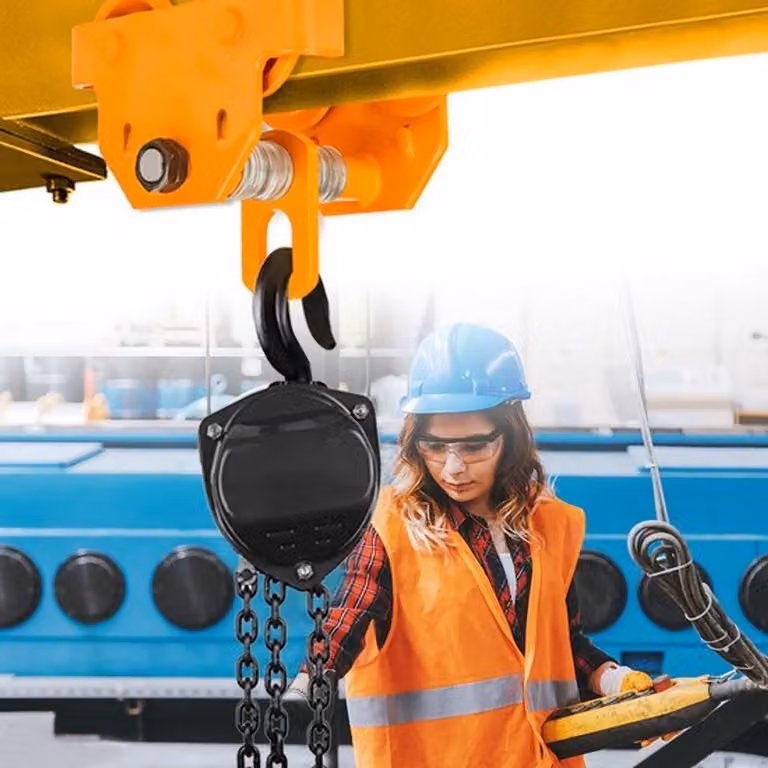 Carrello portante da 1000 kg - Carrello a mano con catena - Rivestimento in zinco - Acciaio inossidabile - Adatto per magazzini - Larghezza/inclinazione regolabile