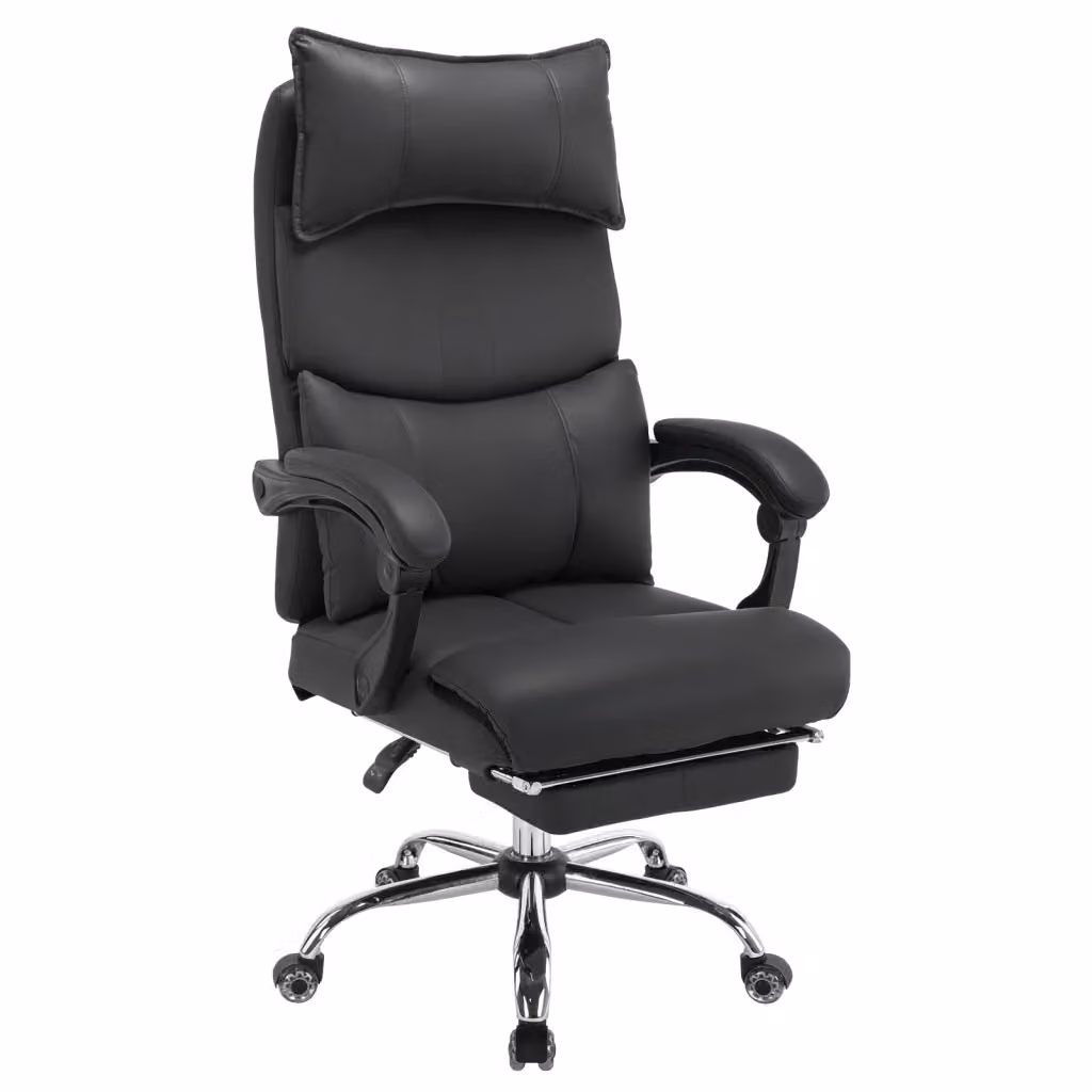 Sedia da ufficio ergonomica Minimal colore nero con supporto lombare, poggiatesta e braccioli, regolabile in altezza e girevole a 360 gradi – 2